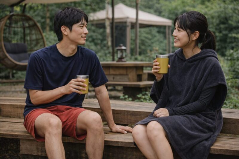 男女で気まずくなりにくい露出控えめのサウナ服装イメージ