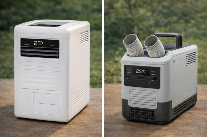 家庭向けモデルとアウトドア向けモデルの違いを比較したイメージ