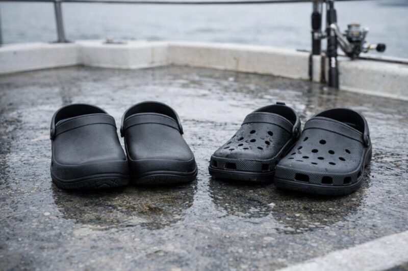 穴少なめのビストロ系クロッグと一般的なクロッグを船釣り目線で比較するイメージ