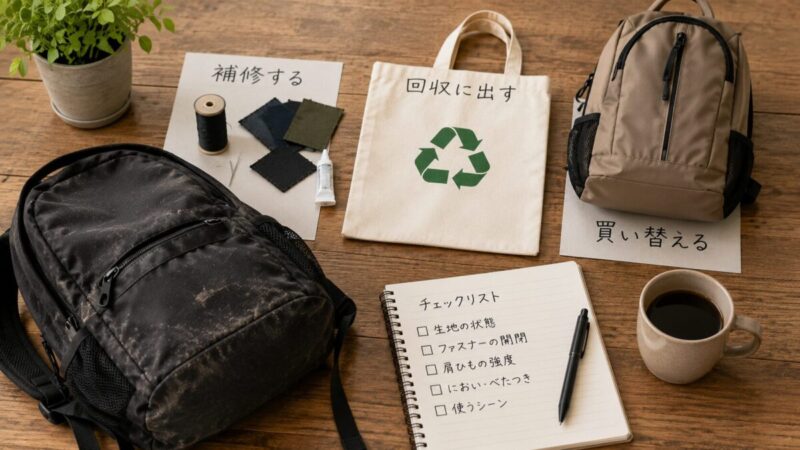 古いリュックを補修するか回収や買い替えにするか判断するチェックリスト
