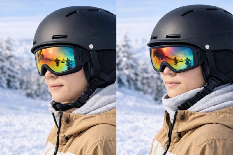 ズレやすいヘルメット着用のNG例イメージ