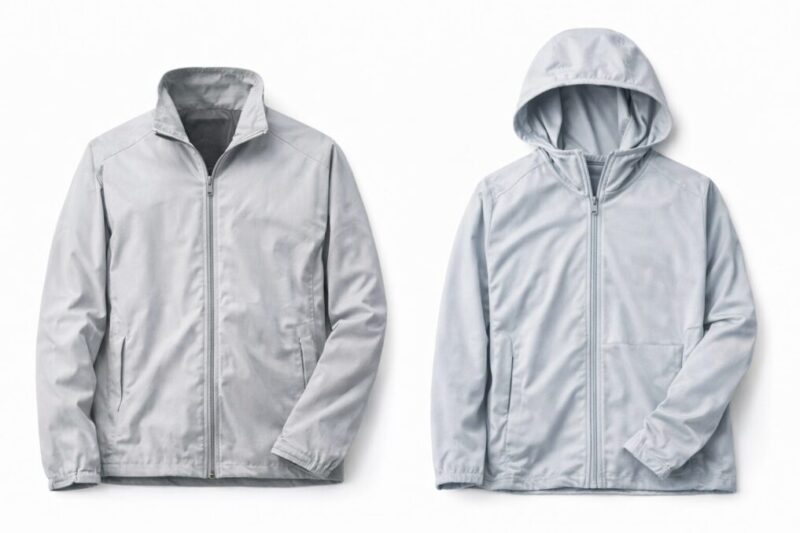 紫外線対策用の上着とパーカーを比較しているイメージ