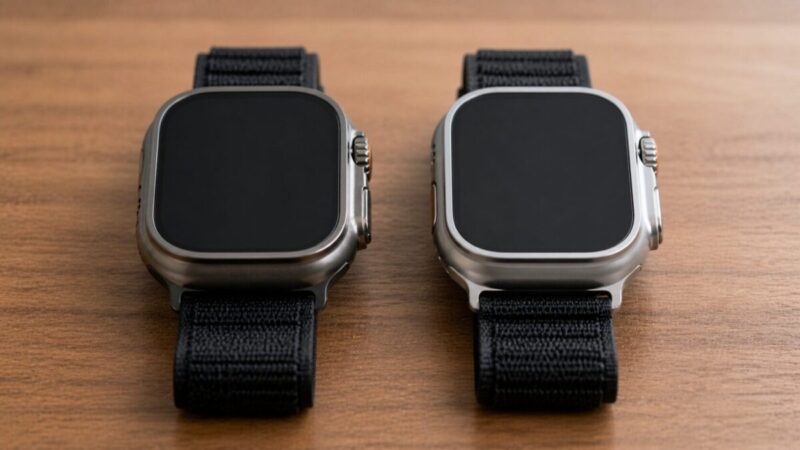 Apple Watch Ultra 2とUltra 3のような新旧モデルを比較するイメージ