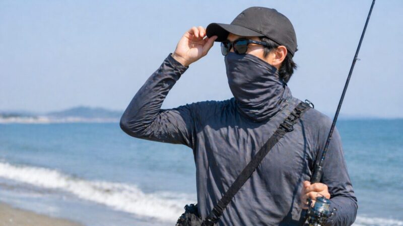 日差し対策小物を自然に取り入れた夏の海辺コーデ例