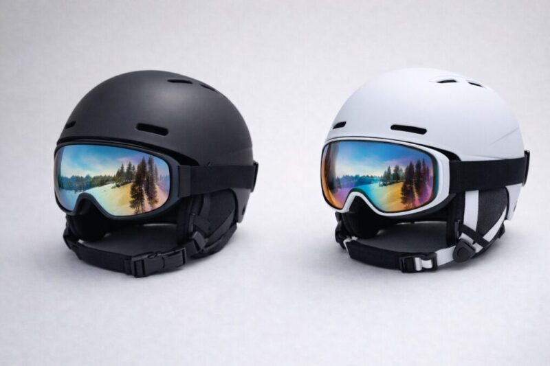 ヘルメットとゴーグルのバランス比較イメージ