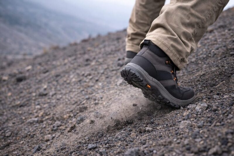 富士山の下りで足元の安定が重要になる場面