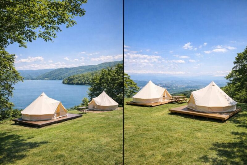 関西で湿度と風通しを重視して選びたいグランピング施設のイメージ