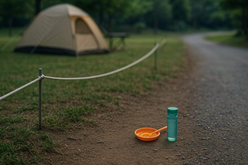 区画境界と通路の位置関係が分かり、場所選びの重要性が伝わる写真