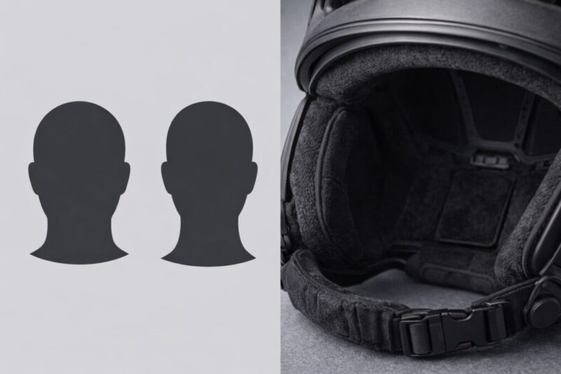 頭の形とフィットの違いを示すイメージ