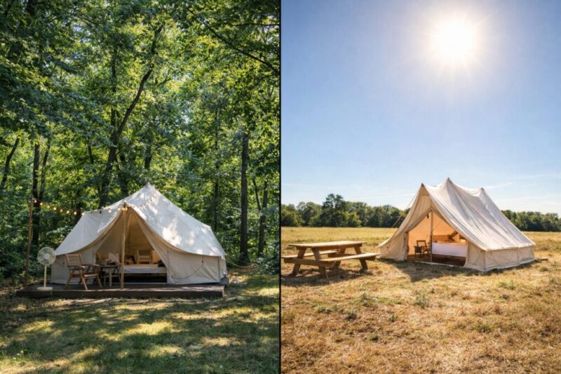 冷房なしでも過ごしやすい立地と避けたい立地の比較イメージ