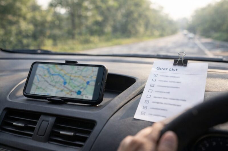 店舗候補を絞って回る順番を考えているイメージ