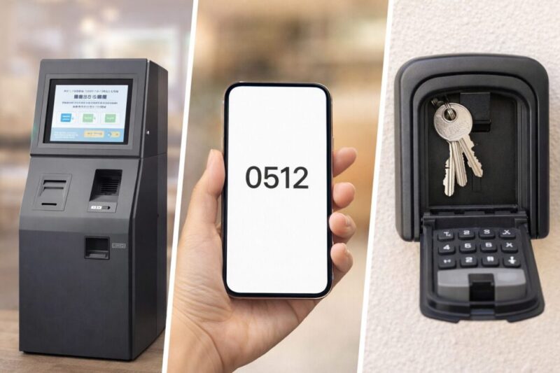 セルフチェックインと鍵の受け渡し方法のイメージ