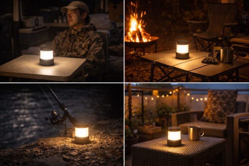 100均ライトを車中泊キャンプ釣りベランピングで流用するイメージ