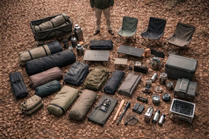 荷物が増えやすいソロキャンプ装備の例