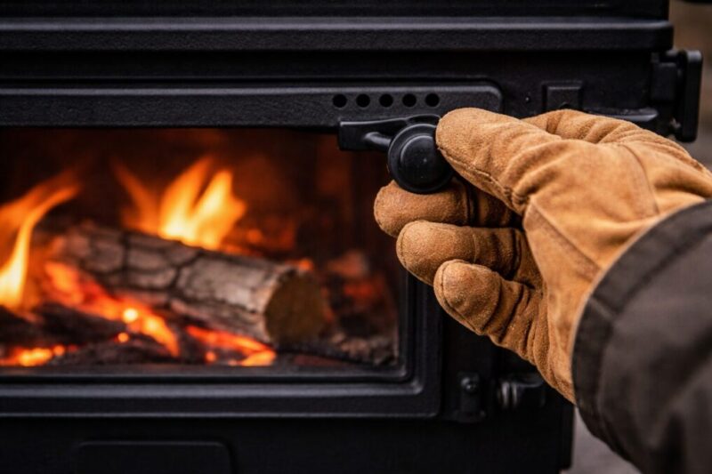 空気調整で燃え方が変わることを示すイメージ