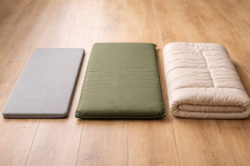 車中泊に使う敷き寝具の厚みと素材の違い