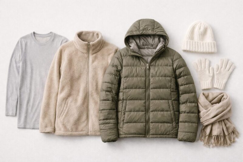 冬のグランピングに必要な基本の重ね着構成