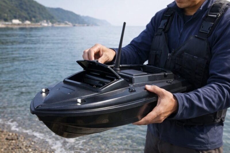 海で使いやすい安定型ラジコンボートの構造がわかるイメージ