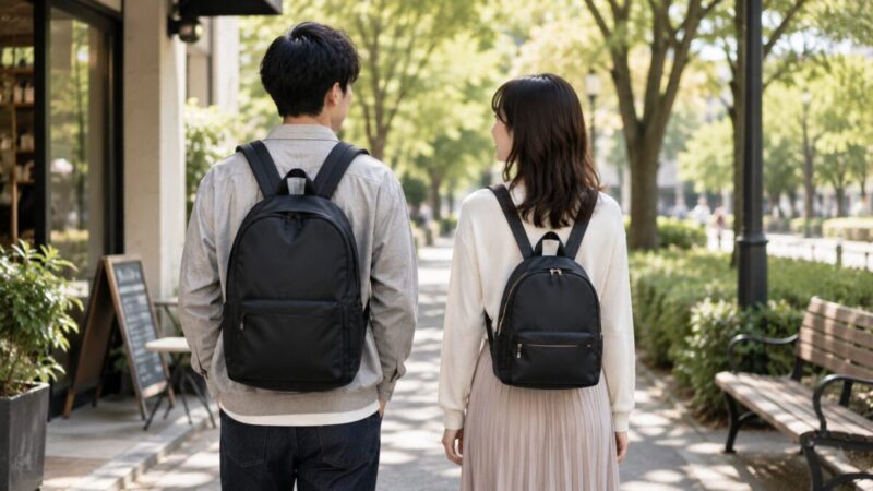 デートに使いやすい清潔感のあるコンパクトリュック