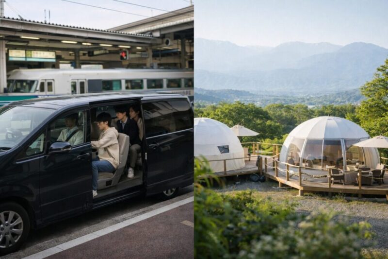 関東の近場グランピングへアクセスするイメージ