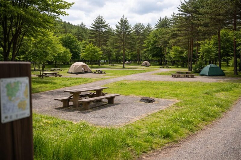 混雑を避けて静かに過ごせるキャンプ場の区画サイト