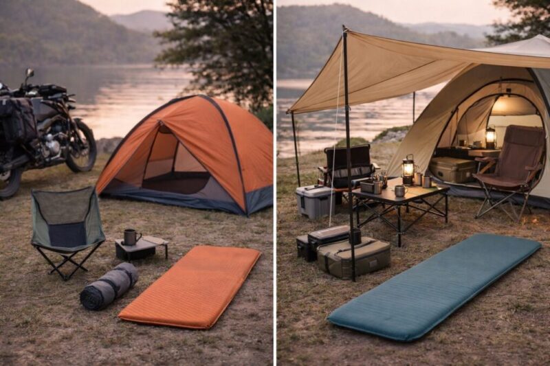 軽量重視と快適性重視のキャンプ装備比較