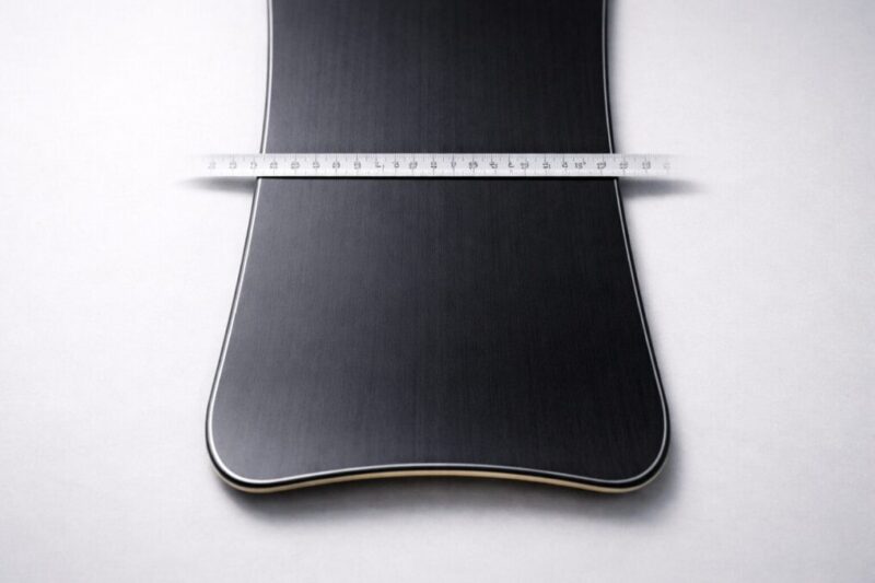 板の中央部分の幅をイメージできるスノーボードの俯瞰