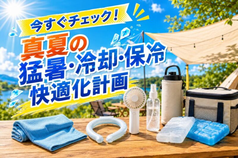 「今すぐチェック！真夏の猛暑・冷却・保冷快適化計画」と入ったアイキャッチ画像