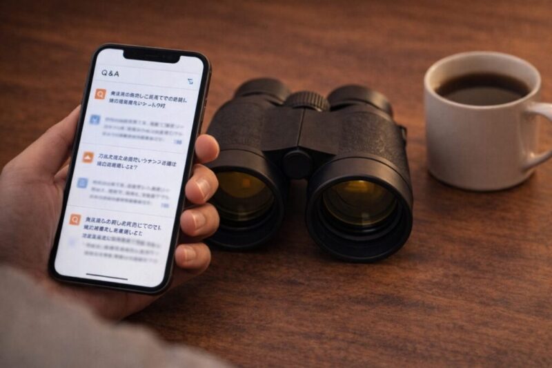 よくある疑問を調べながら購入判断しているイメージ