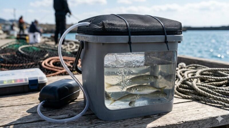 アジを活かす簡易バケツ