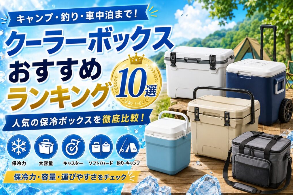 クーラーボックスをキャンプや釣り向けに比較するランキング画像