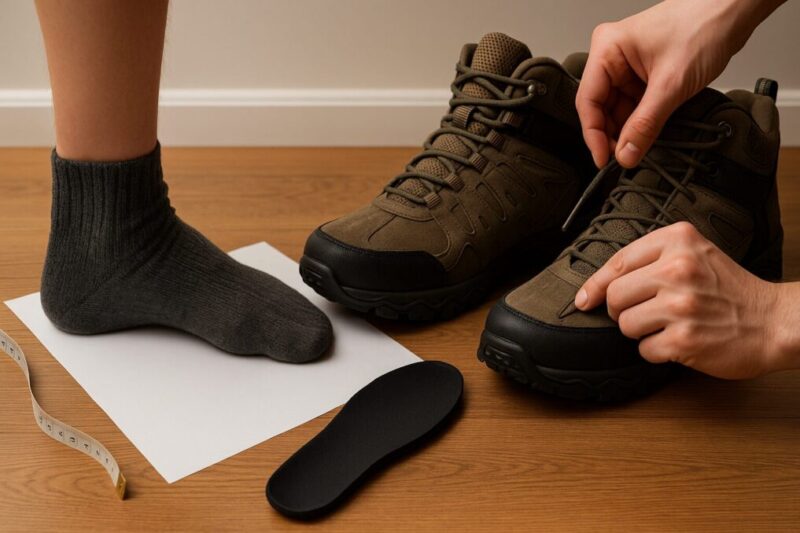 サイズ選びとフィッティングのコツを示すイメージ。