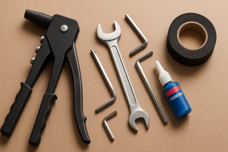 チェア修理の基本工具セット。