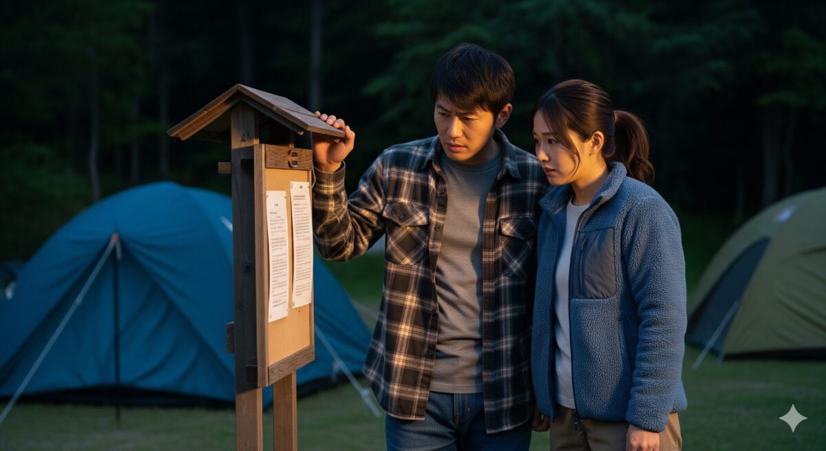 マナーや決まりごとを再確認しながら、お互いに配慮し合って過ごそうとする誠実なキャンプのひとコマ。