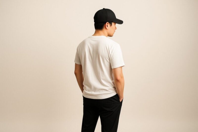 メンズのきれいめカジュアルとキャップの合わせ方。