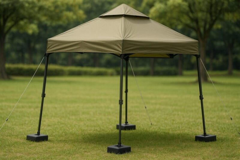 ワンタッチでも必要な最低限の固定。