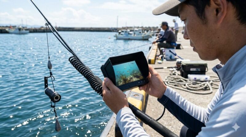 低価格帯の水中カメラとモニター。