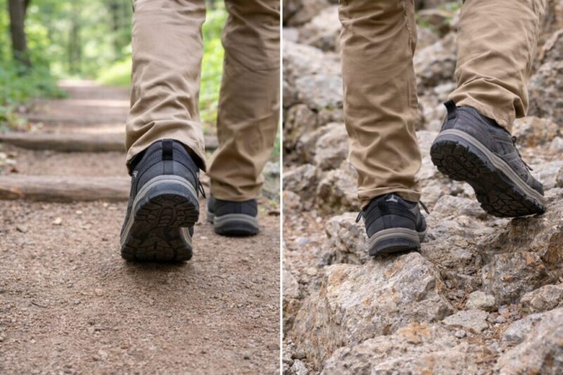 低山と岩場でインソールに求める性能が変わるイメージ