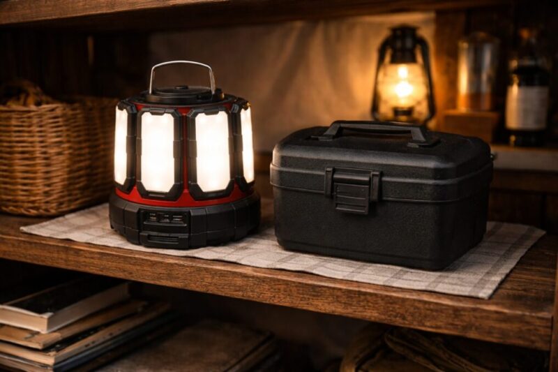 保管時の電池管理を意識したランタン収納のイメージ
