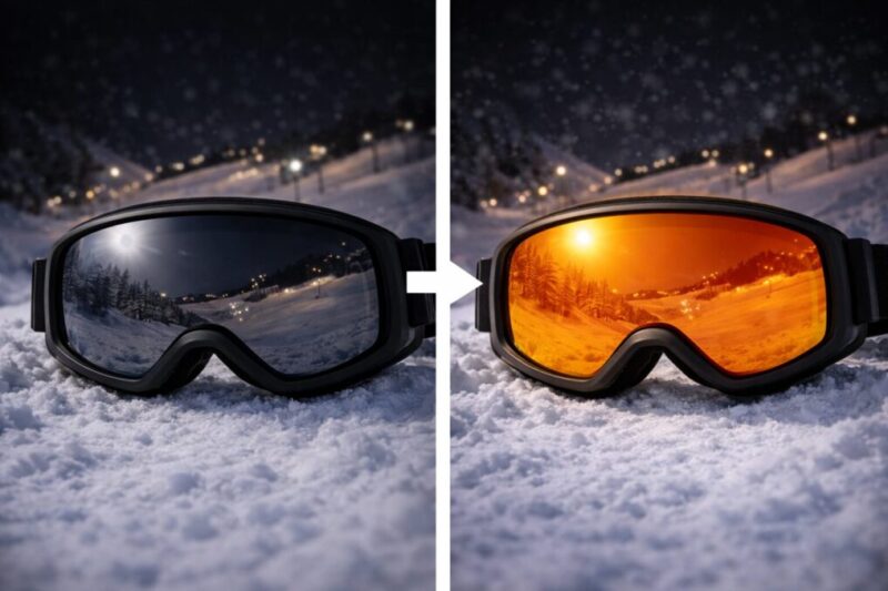 偏光で反射光を抑えるイメージ