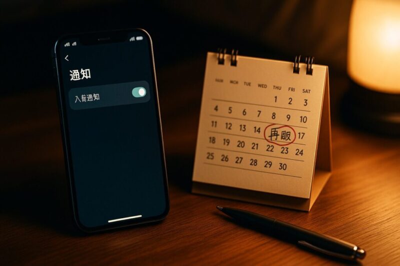 再販を最速で察知するための設定イメージ。