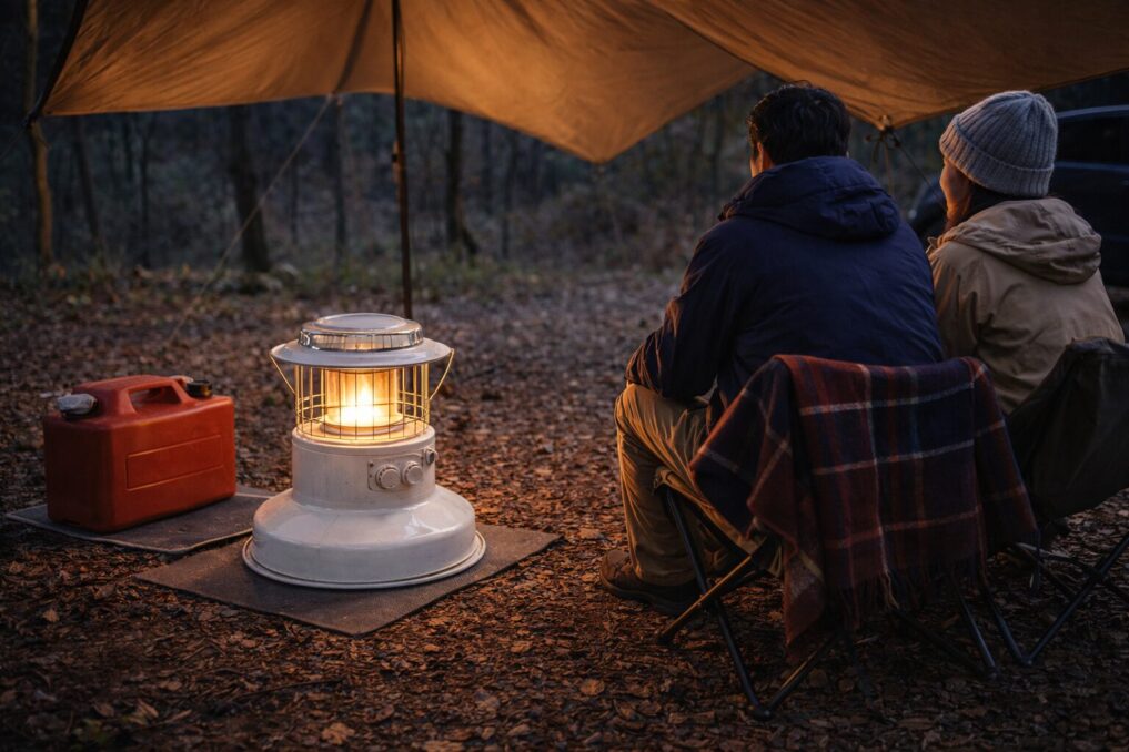 冬キャンプで対流型ストーブの暖かさと運用イメージ