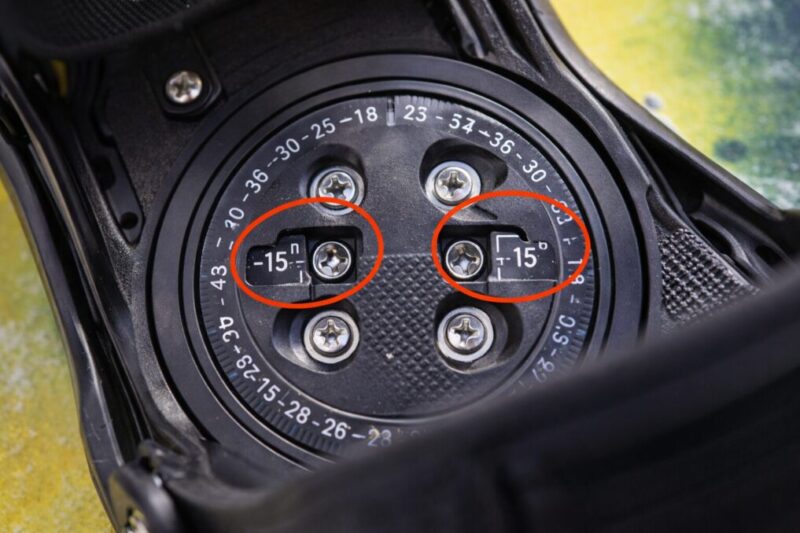 初心者向けのビンディング角度を調整するディスク目盛りの見方