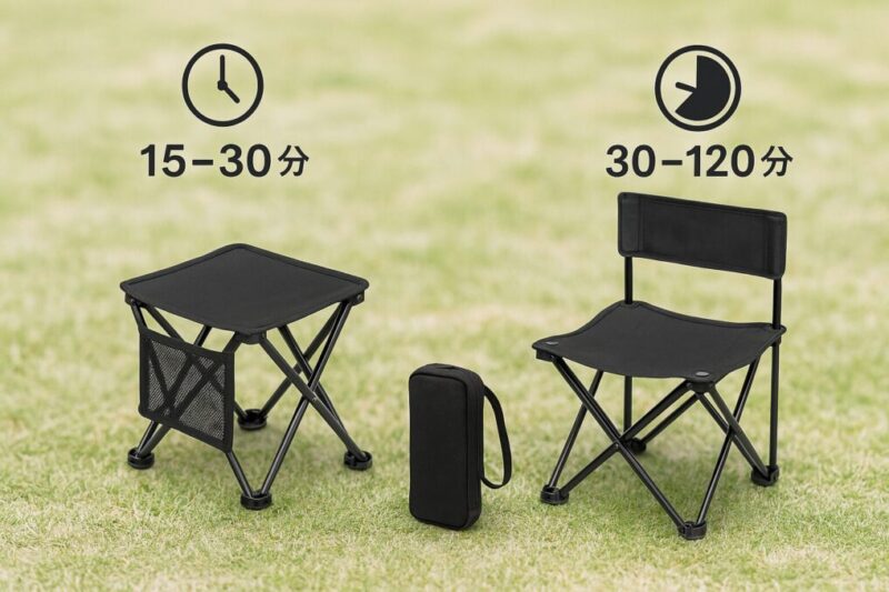 利用時間で選ぶ背もたれ有無の基準。