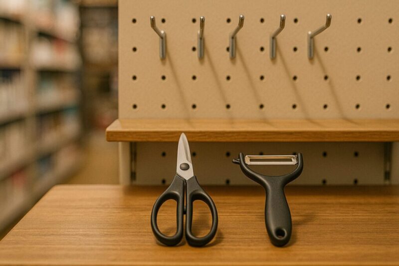 品切れ時にキッチンばさみなど代替品で解決するイメージ