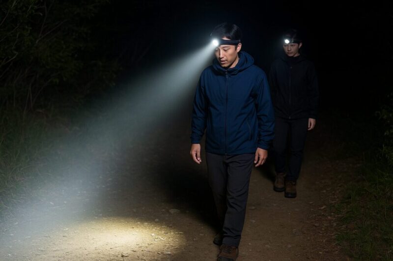 夜登山に適した配光とルーメンの目安。