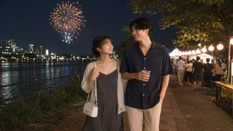 大学生の花火大会デートに合うきれいめカジュアルコーデ