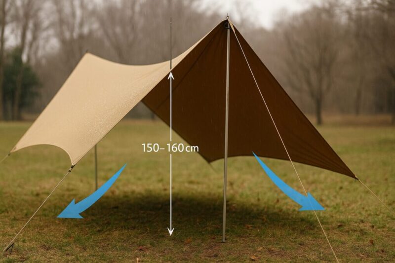 水溜まりを作らない角度設定。