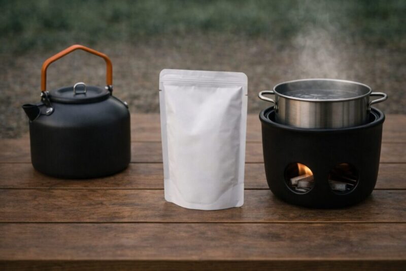 炊飯以外に湯沸かしや温めにも使えることを示すイメージ。