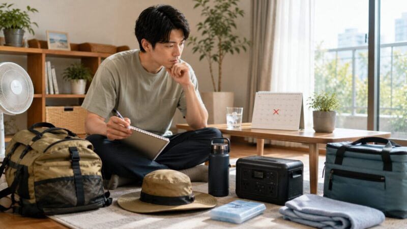 無理に予定を入れず、次の外遊びの準備日にする男性